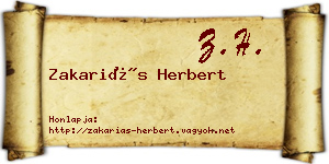 Zakariás Herbert névjegykártya